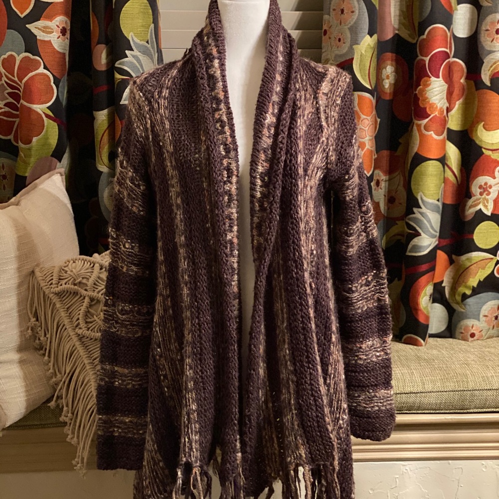 Free People Loose Weave Open Drape Cardigan